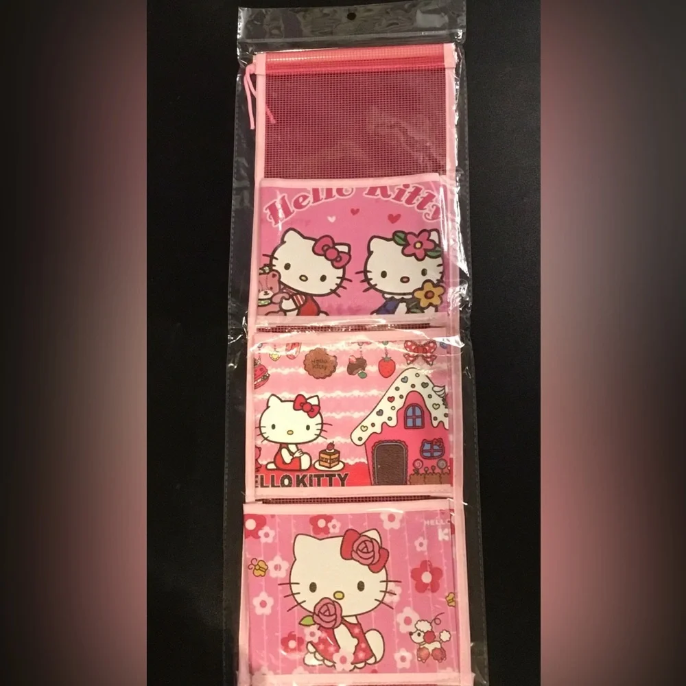 Hello Kitty Pink Foldable wall hanging Organizer - Cute Cartoon Pockets